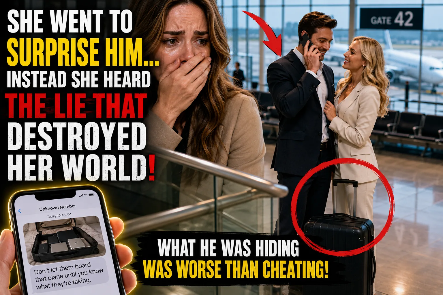 HE LIED ABOUT FLYING ALONE—THEN HIS WIFE DISCOVERED WHAT WAS HIDDEN IN HIS SUITCASE