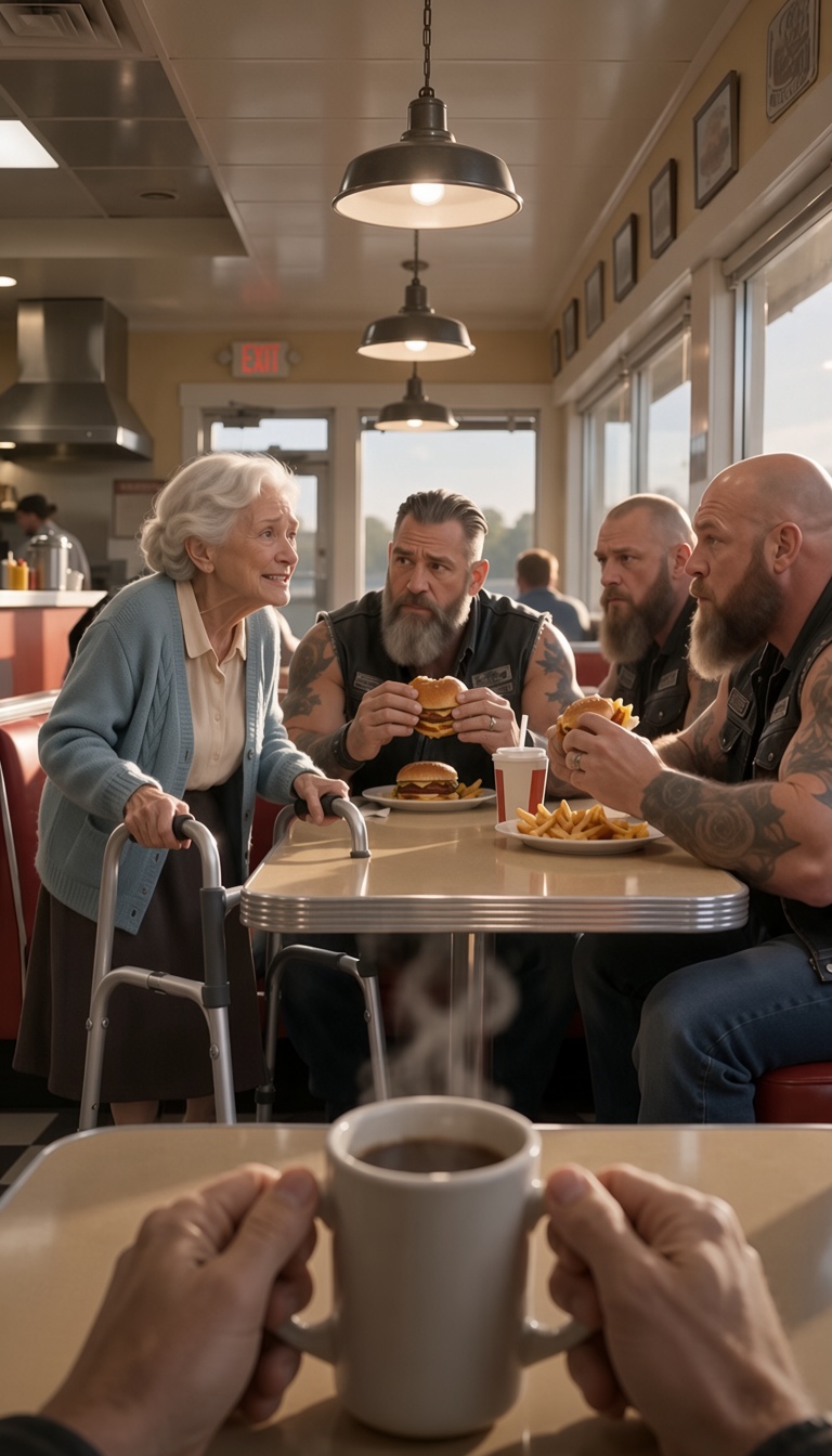 FIVE BIKERS PRETENDED TO BE HER SONS—BUT WHEN THEY REACHED HER HOUSE, ONE OF THEM RECOGNIZED THE MAN WAITING INSIDE