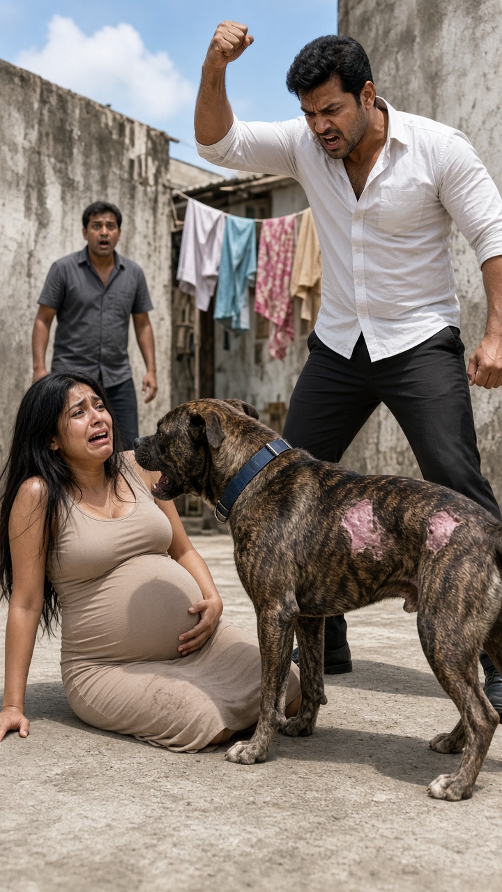 LA EMBARAZADA ABRAZA AL PERRO QUE CREÍA MUERTO… Y CUANDO VIO SU CICATRIZ, SU MARIDO DEJÓ DE SONREÍR