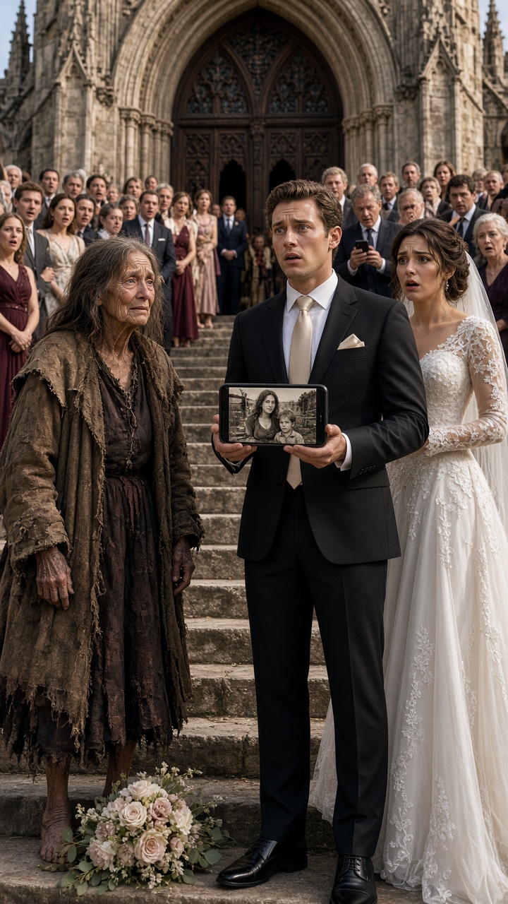 UNA ANCIANA INTERRUMPIÓ LA BODA Y LE DIO UNA FOTO AL NOVIO… PERO CUANDO LA NOVIA LA VIO, DEJÓ CAER EL RAMO