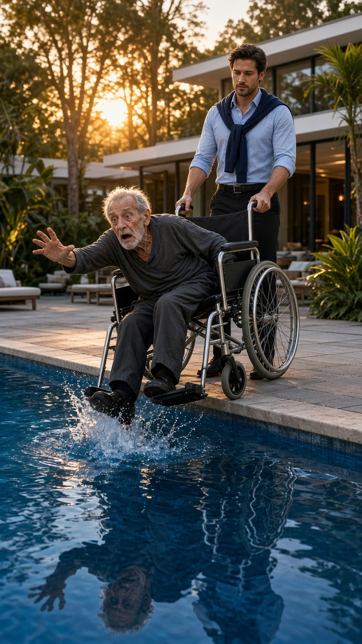 SU HIJO LO EMPUJÓ A LA PISCINA PARA QUEDARSE CON LA EMPRESA… PERO EL ANCIANO SOBREVIVIÓ Y DIJO: “YA SÉ QUIÉN PROVOCÓ MI ACCIDENTE”