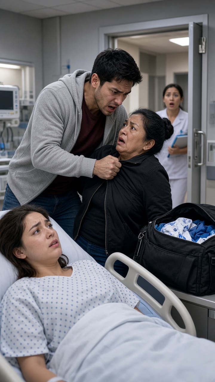 LA SUEGRA VACIAR UNA BOLSA DE PAÑALES FRENTE A SU NUERA HOSPITALIZADA… PERO LA ENFERMERA REVELÓ QUE NO ERA SU PRIMERA VISITA SECRETA