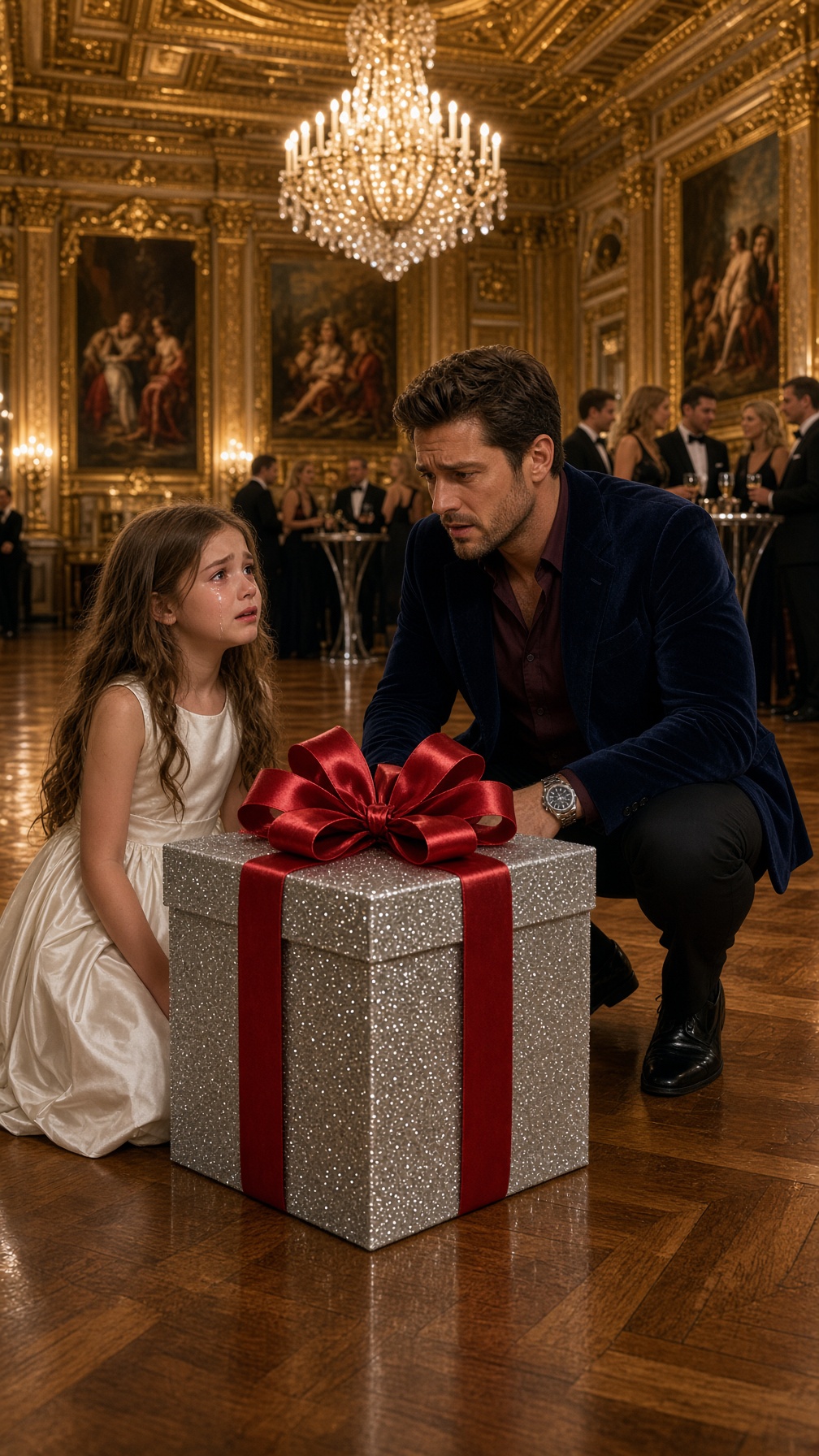 LA NIÑA RECIBIÓ UN REGALO GIGANTE EN SU CUMPLEAÑOS… PERO CUANDO DIJO QUE ERA DE SU MADRE DESAPARECIDA, EL MILLONARIO GRITÓ: «¡LUCÍA, NO LO ABRAS!»