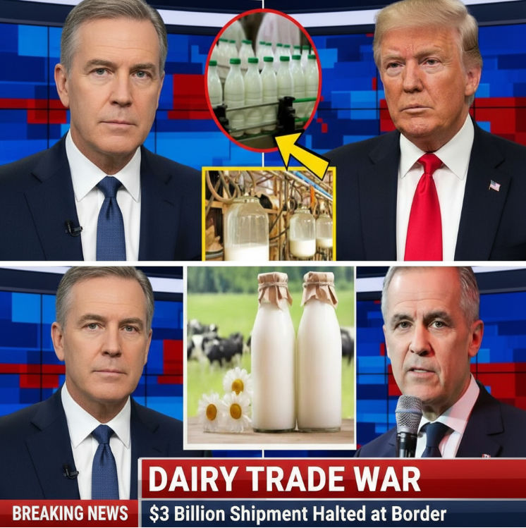Trump Explodes in Anger: $3 Billion in U.S. Milk Blocked at the Border — Carney Sparks a Shocking Trade Clash