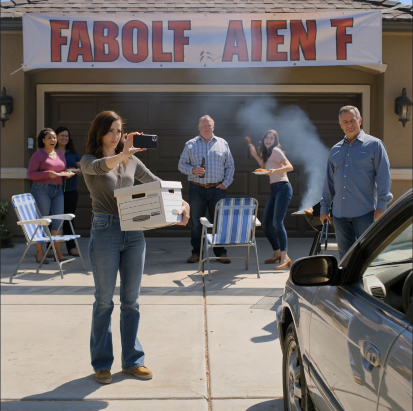 My father turned my last trip home into a backyard party, hung a giant banner over the garage that said “Goodbye, Freeloader — Don’t Come Back,” and let my uncle scream that I was a 30-year-old parasite while my sister threw a hot dog at my car, but the photo I took before I drove away was the only thing I needed because two weeks later the same people who laughed under that banner were blowing up my phone and begging me to call them back