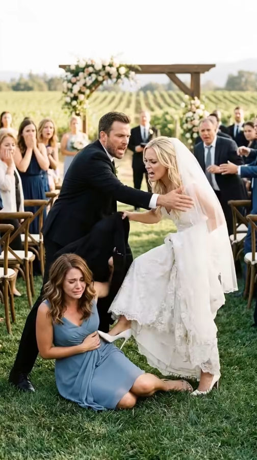 “Please, don’t kick me… I’m already hurt,” I cried on the lawn at my sister’s wedding while everyone watched and did nothing. My family let it happen. No one defended me—until my billionaire husband arrived without warning, and in seconds, the entire wedding turned upside down.