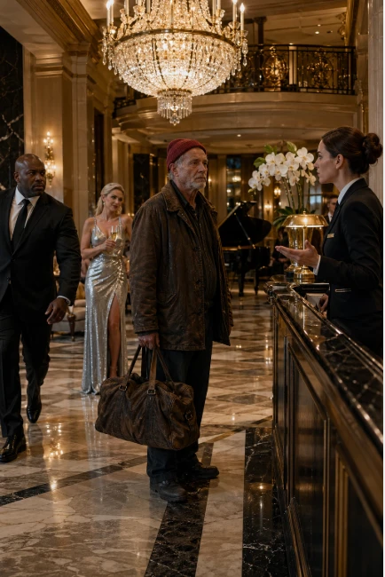They Threw the Old Man Out of the Hotel Lobby. Then the Doors Opened for the Man They Were Waiting For.