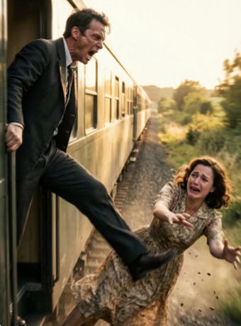 He Pushed Me Off a Speeding Train for My Millions—But My “Heavy” Vintage Dress Was a Secret Impact-Resistant Prototype