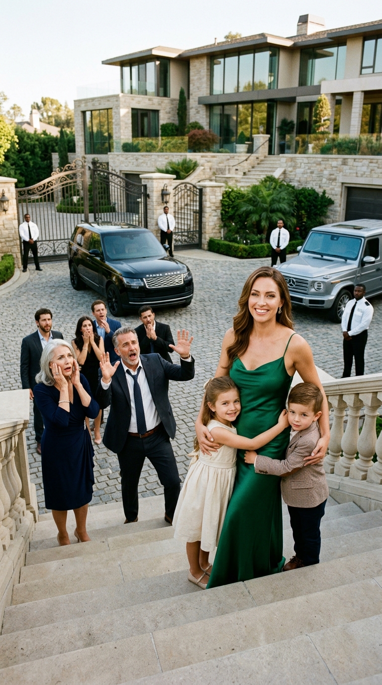 After our divorce, my MIL and ex-husband laughed, “You won’t last a month without our money.” One month later, I invited them to Easter dinner. They showed up with 30 relatives, ready to mock my “poverty.” But when they saw my $5,000,000 estate and private staff, their jaws dropped. My ex begged, “Can we start over?” I pointed to the gate: “The trash is collected on Tuesdays. Leave.”