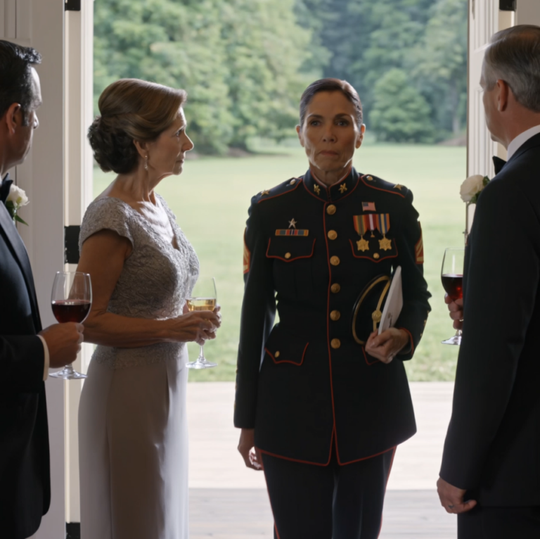 My family told me not to wear my Marine dress blues to my brother’s wedding because, as my mother put it in a careful little voice, “soldiers are embarrassing,” but the second I walked into that vineyard hall with two stars on my shoulders and my cap in my hand, the room went silent, twenty Marines stood up at once, and everything my family thought they knew about me started falling apart in front of 120 guests.