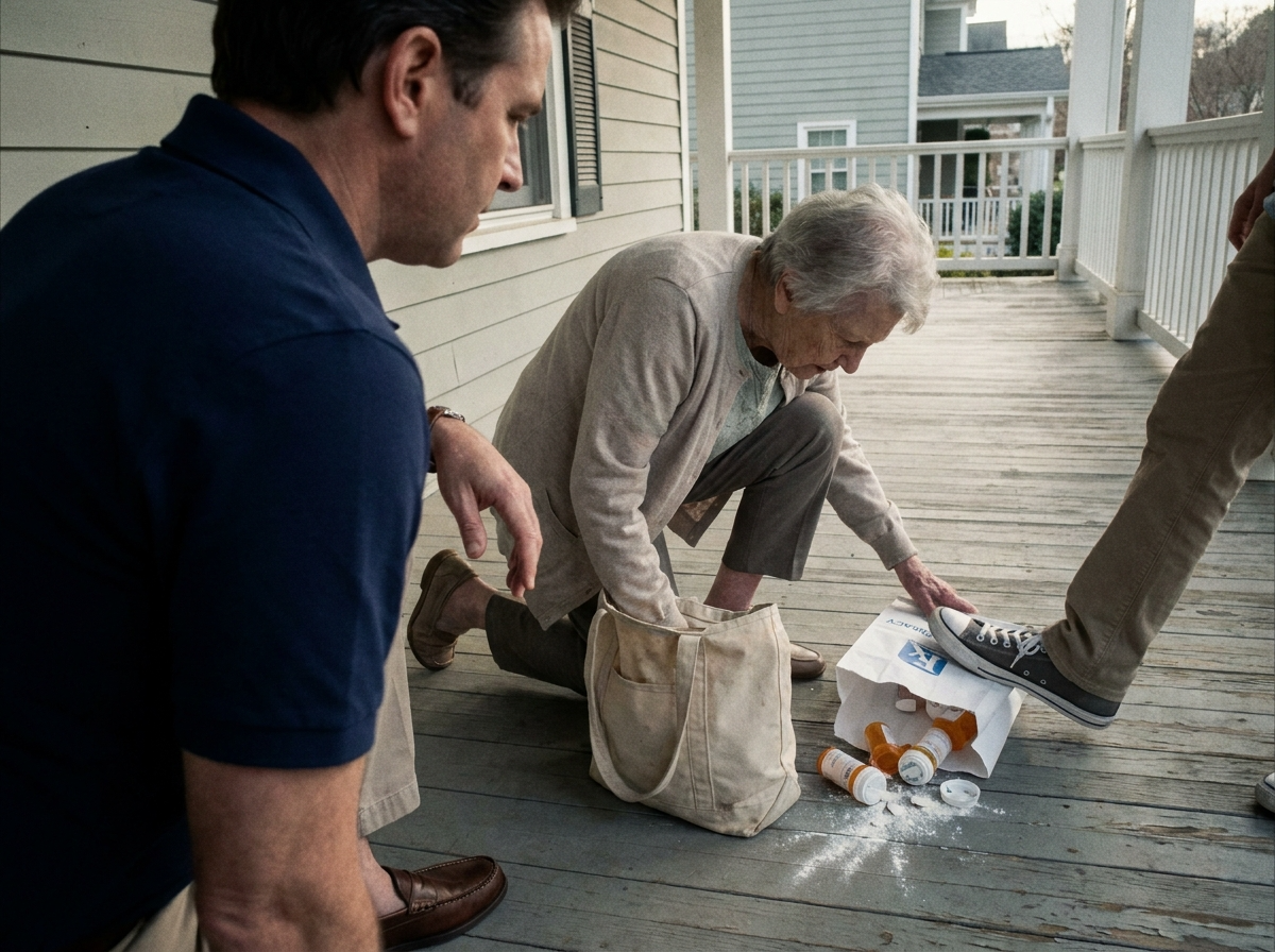 The Neighborhood Bully Knocked Me Down On My Own Porch, And His Son Crushed My Heart Medication—Until An Old, Faded Envelope Slid Out Of My Bag.