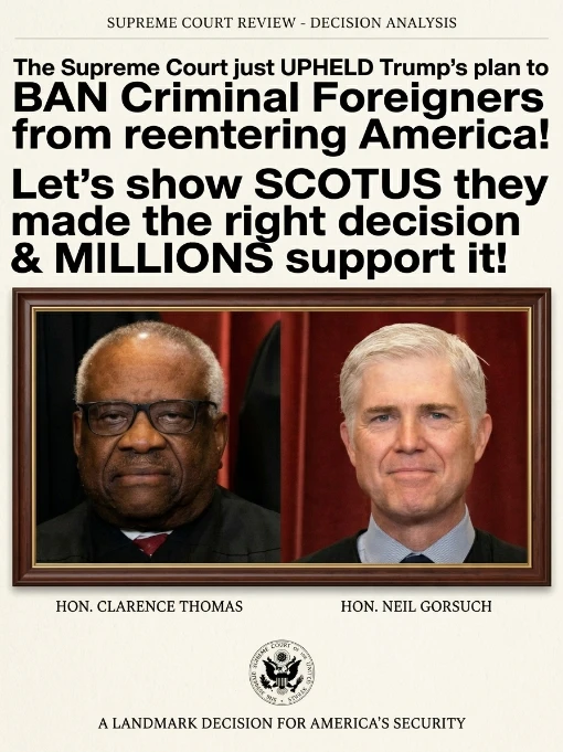 The Supreme Court just upheld President Trump’s plan to ban criminal foreigners from reentering America.