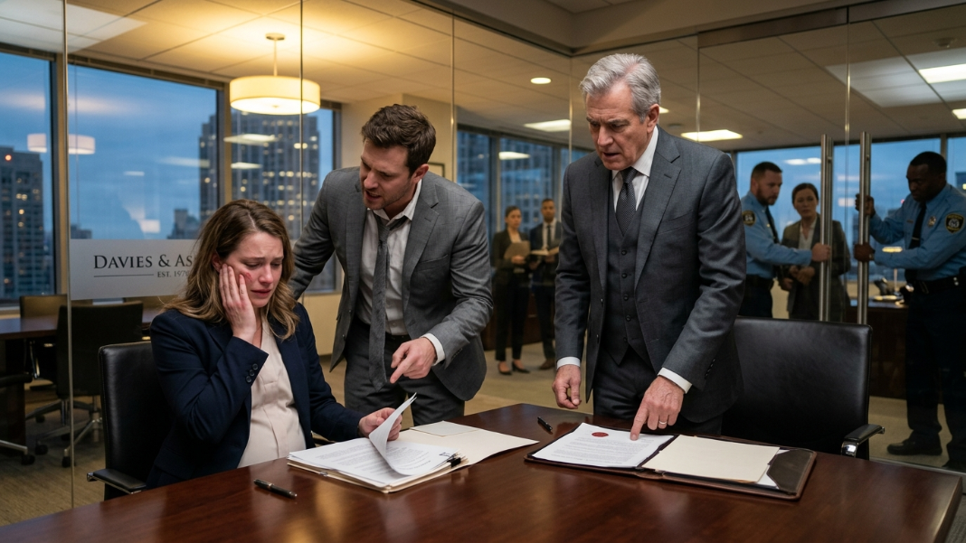 “Sign it!”—The deadbeat slapped his pregnant wife to pay his debts. But 1 look at the faded seal on her papers made the lawyer lock the doors…