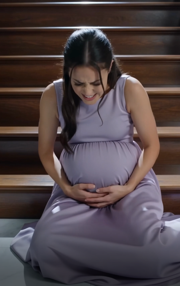 The pregnant woman tumbled down the stairs. But the attacker was the one who cried. The fall on the grand staircase "You ruined my life!"