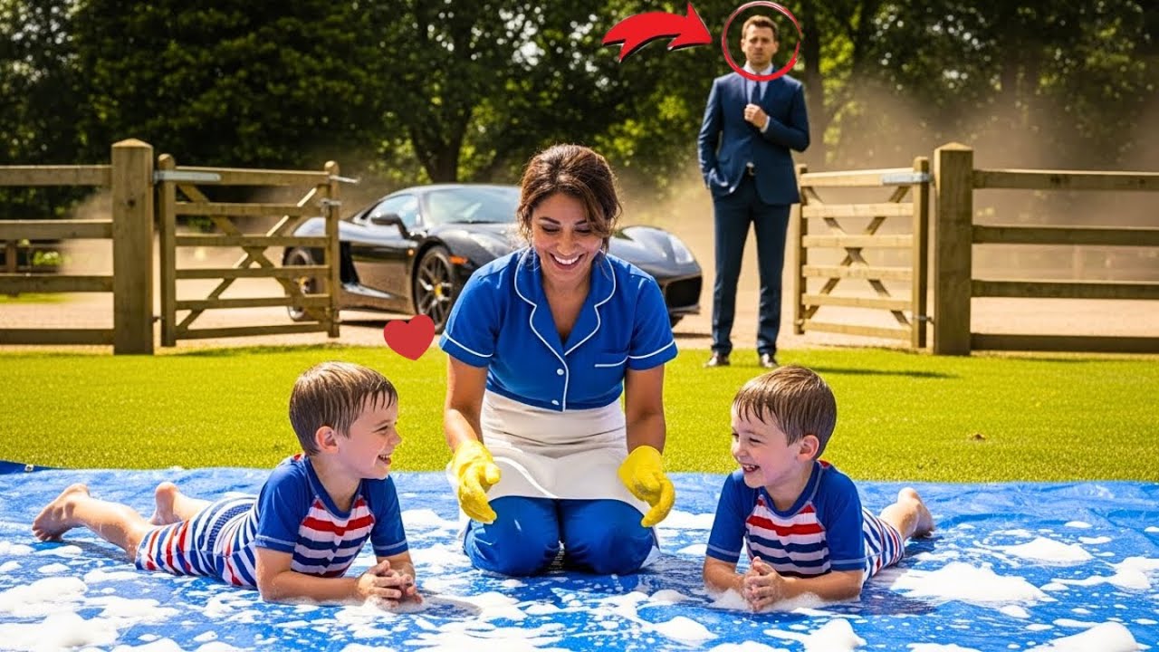 The millionaire arrives furious at his mansion and freezes upon seeing what the nanny did to his children.