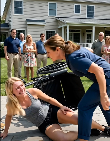 My sister publicly accu:sed me of faking my paralysis for attention—then grabbed my wheelchair and sent me falling to the ground in front of more than a hundred guests. What she didn’t realize was that someone was already standing behind her… calling 911.