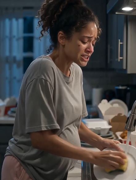 He walked in at 10 PM to find his heavily pregnant wife sobbing over a sink of dirty dishes. Just steps away, his family lounged in the living room, completely ignoring her pain. The confrontation that followed changed everything.