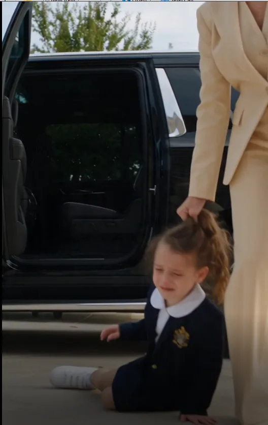 The grandmother dragged Olivia out of the car by her hair on her first day of school.