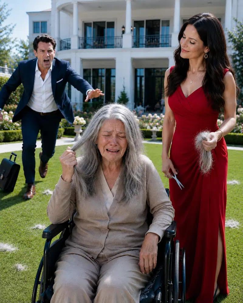My son’s fiancée Vanessa laughed and called me an old-fashioned woman as she lifted the scissors to cut the long silver hair I’d kept for 38 years in memory of my late husband, bragging she’d tell my millionaire son whatever lie she wanted and he’d believe her over me—never guessing Daniel had already walked through the garden gate hours early and heard every cruel word herself.