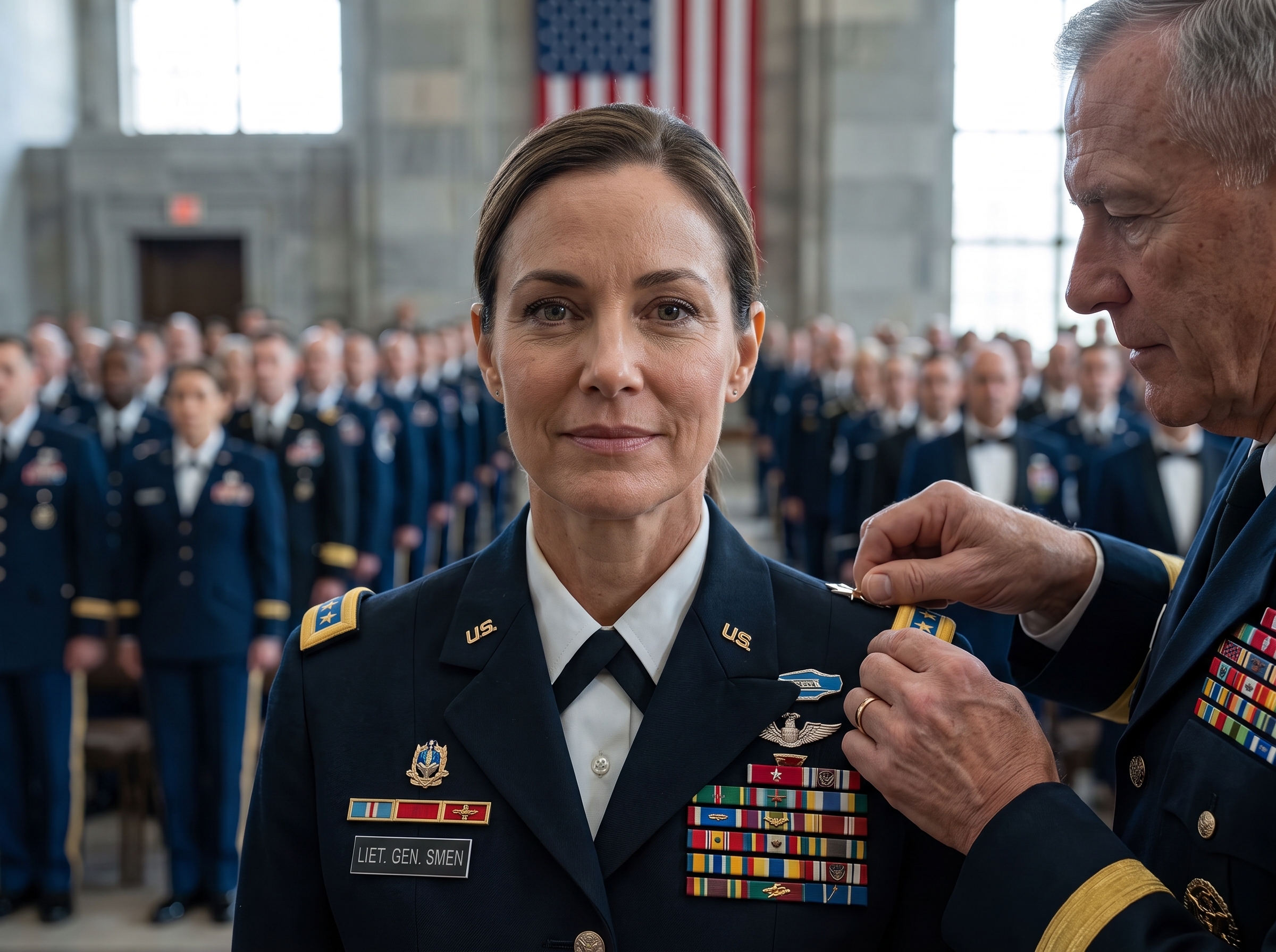 The colonel ripped the rank from her shoulder, and the entire auditorium rose like a storm.