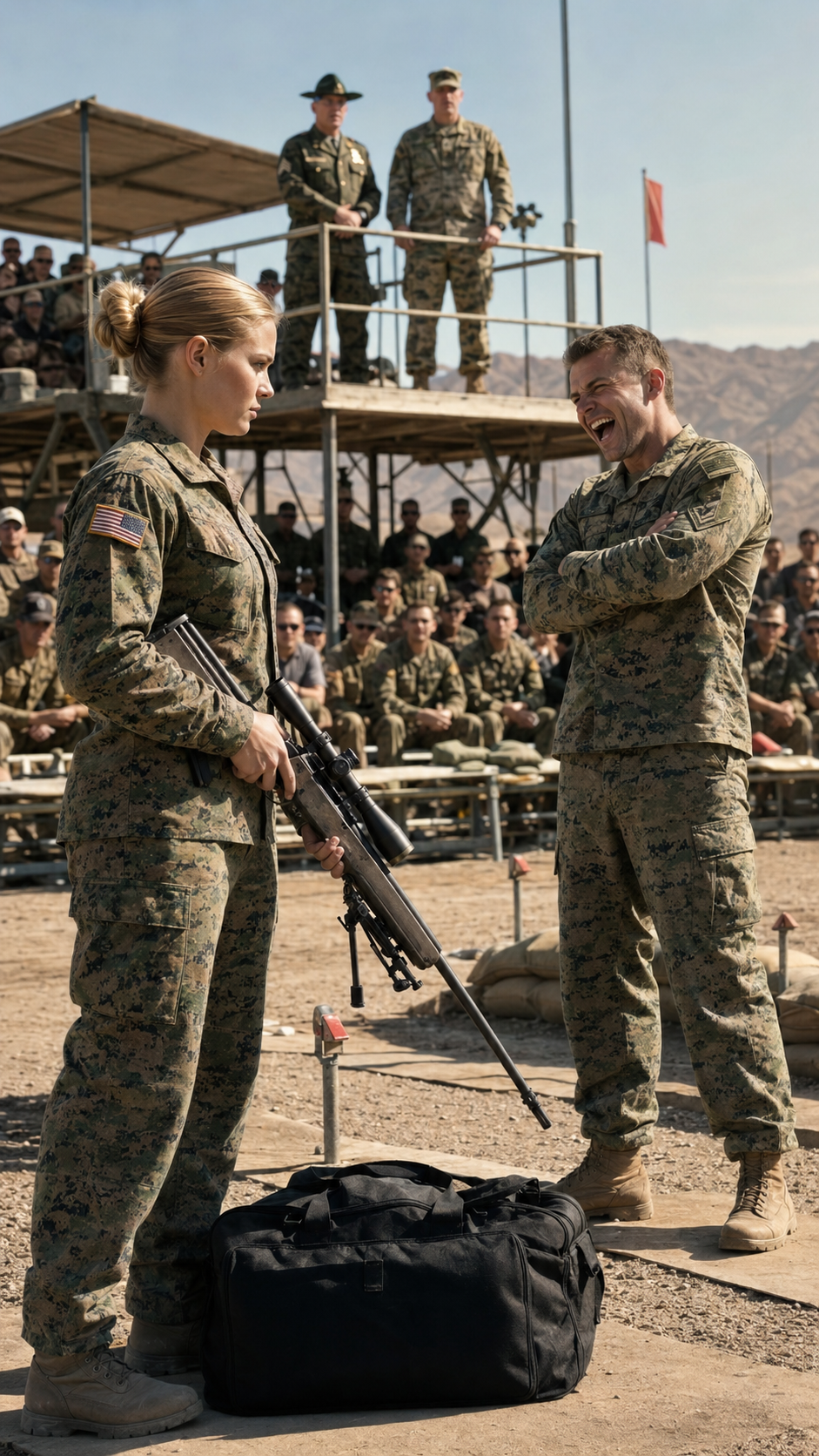“They laughed because she looked like admin staff… until the Command Sergeant Major recognized her setup.”