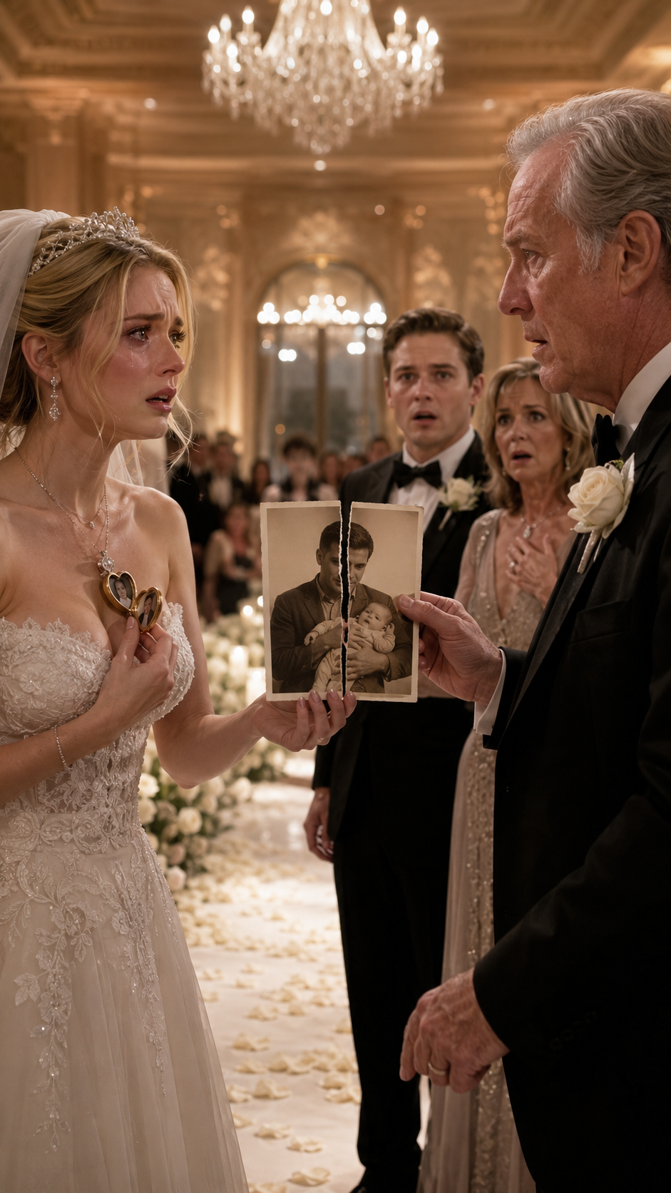 The groom’s family called off the wedding because the bride had no father to walk her down the aisle… but when the groom’s father walked in, he realized the bride was his long-lost daughter.