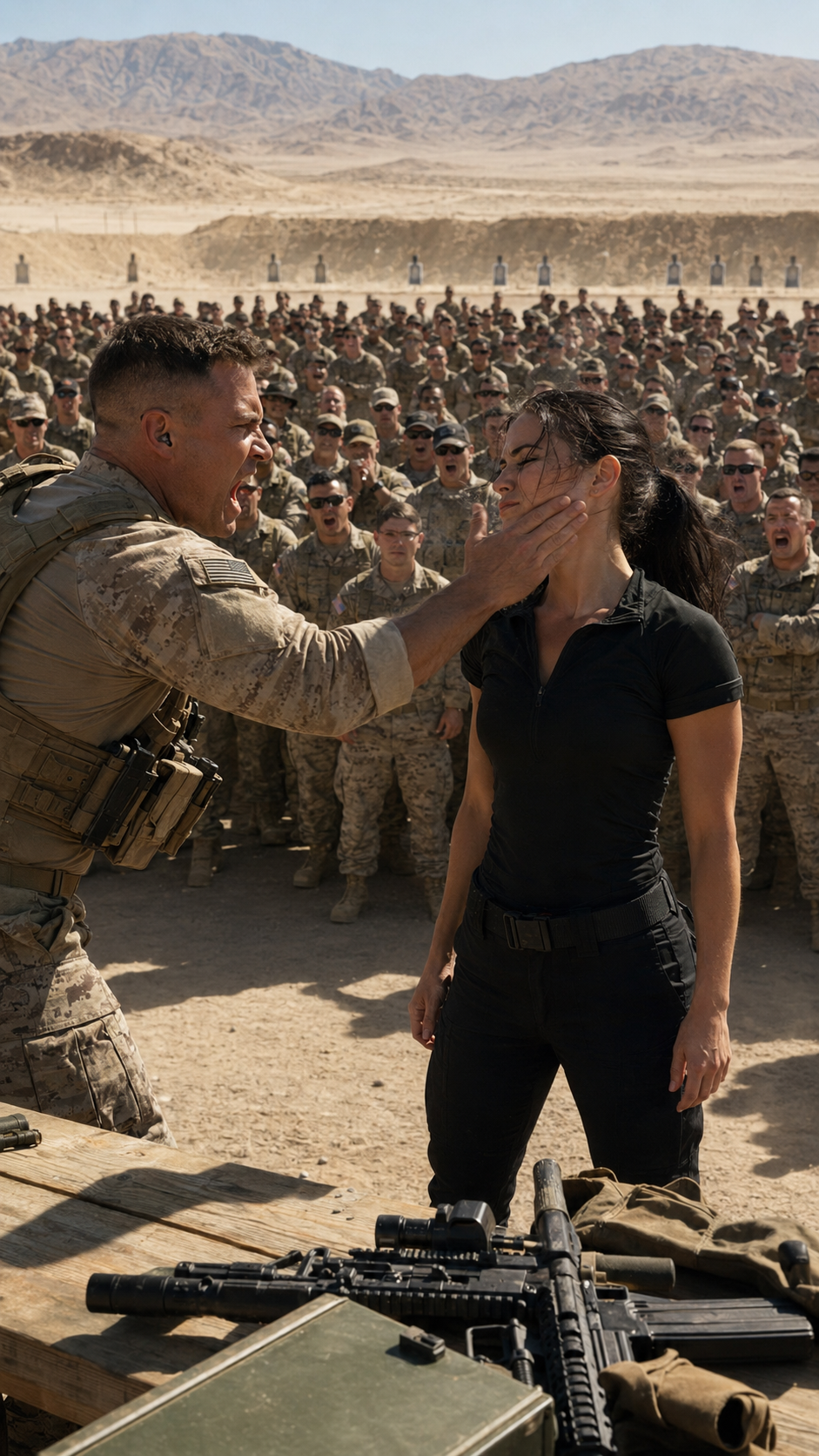 A strange girl walked onto the firing range… then the instructor slapped her in front of more than a hundred shooters.