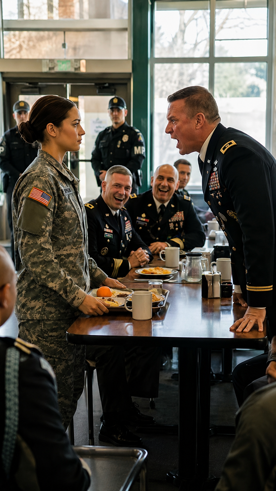 “He slapped her in the officers’ cafeteria… then ordered the military police to take her out, not knowing they had been waiting for his command.”