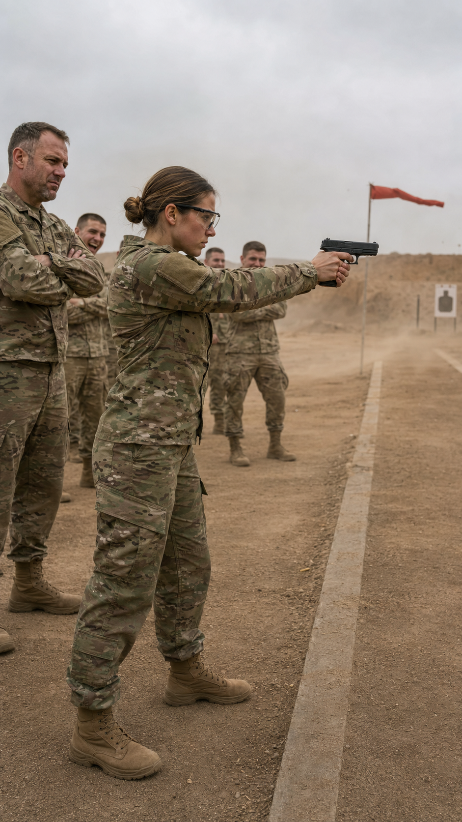 “They laughed because her hand shook around the pistol… but after five shots, the instructor stopped breathing for three seconds.”