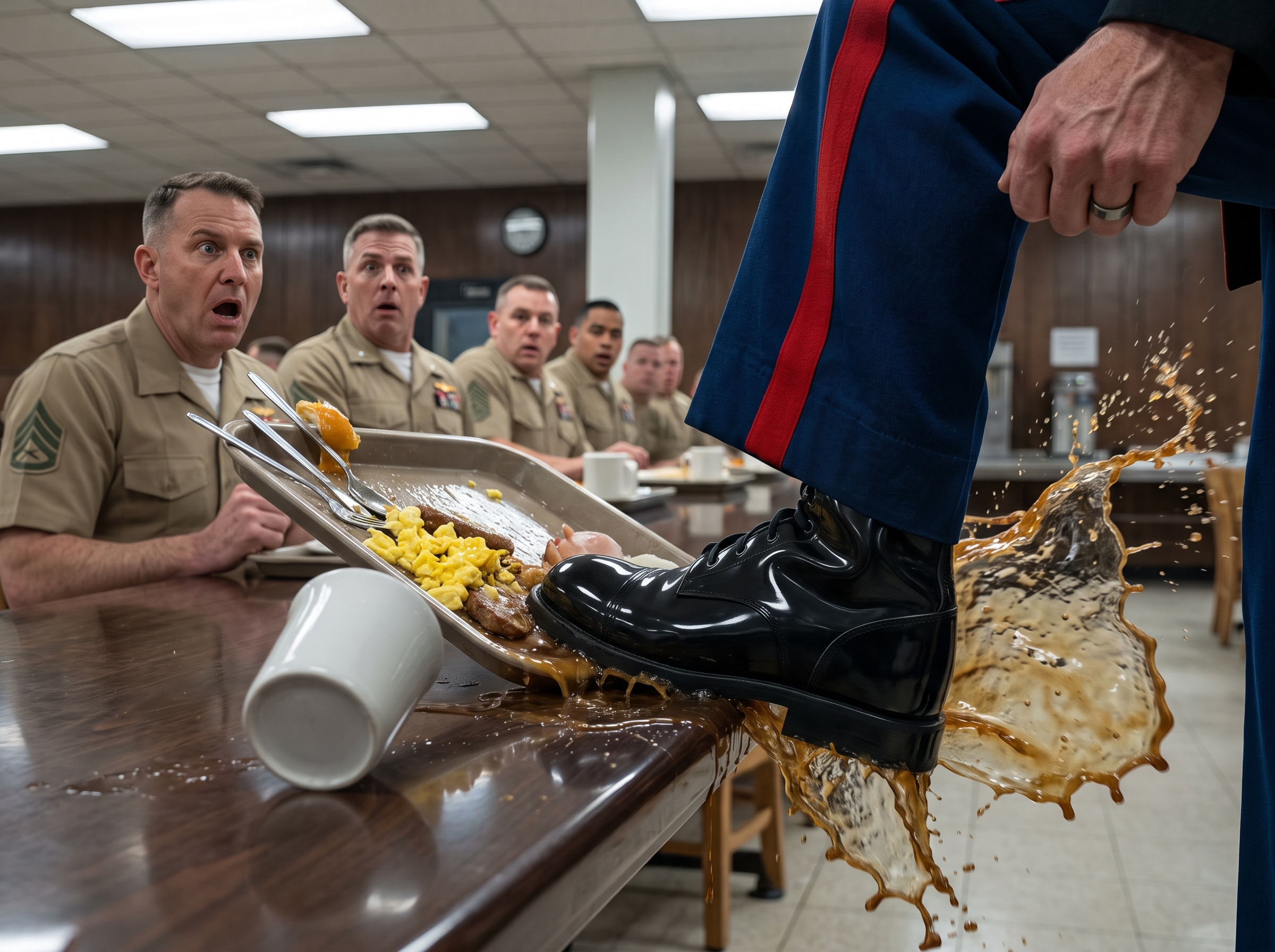 The most powerful man in the room put his boot on her lunch tray and called her a liar.