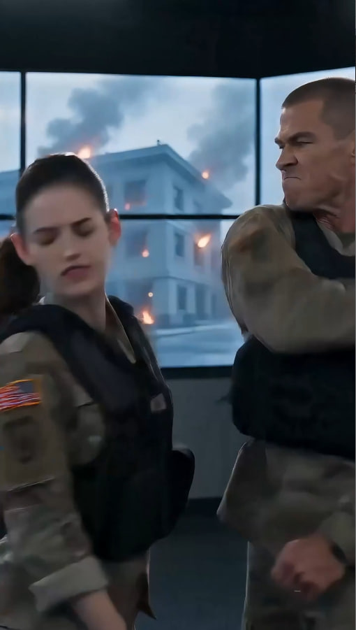 He slapped the female soldier for firing one second late… but the person shot in the simulation was the commander.
