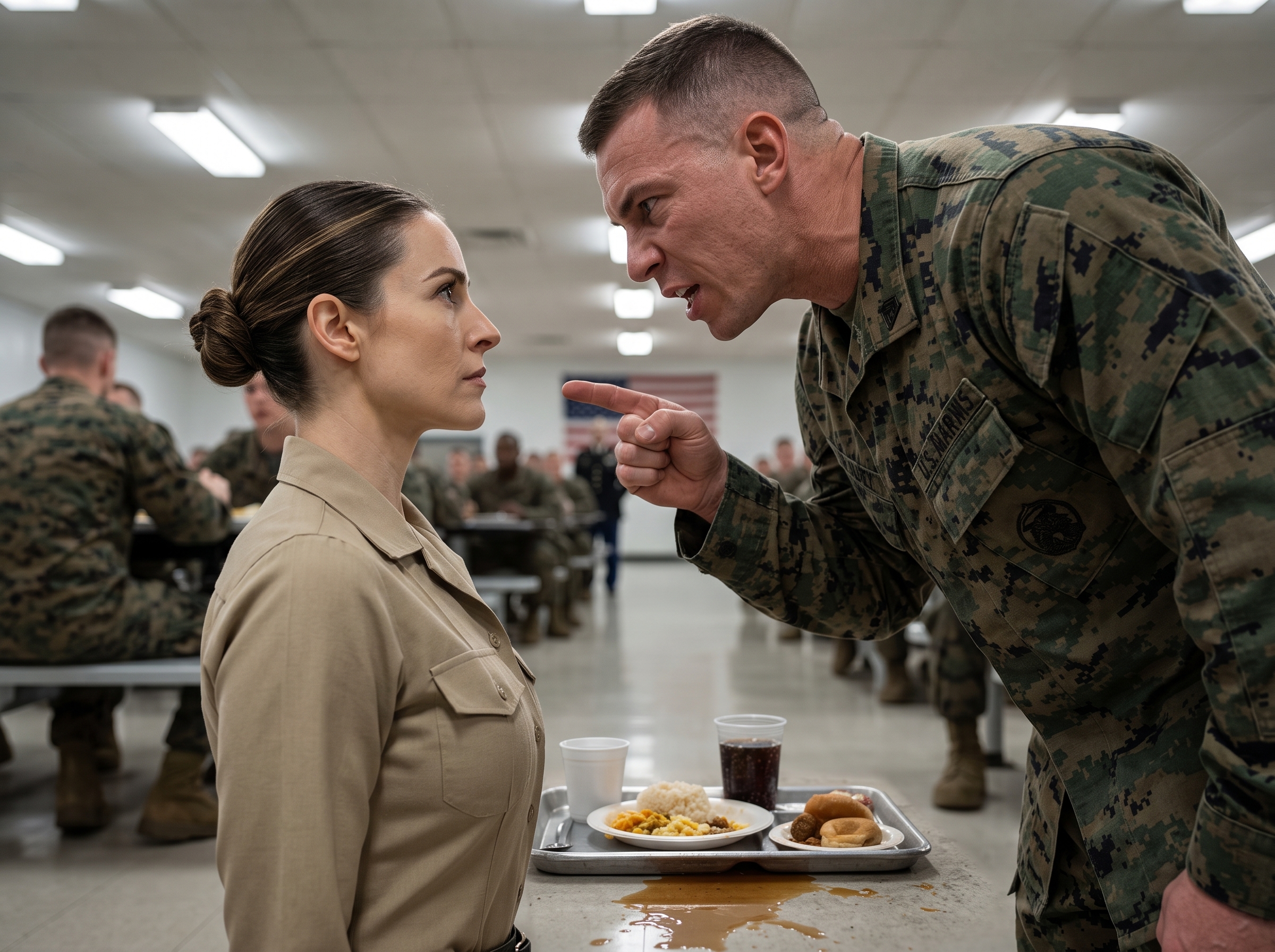 A Marine Sergeant Shoved Me in the Chow Line—Then the Colonel Walked In and Said, “General Mallory?”