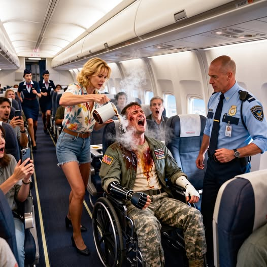 She Poured Scalding Coffee Over a Disabled Veteran on the Plane — Then the Federal Air Marshal Stood Behind Her