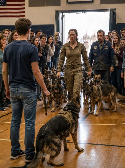 He Called Her Son a Liar—Then Every Military Dog in the Gym Obeyed Her