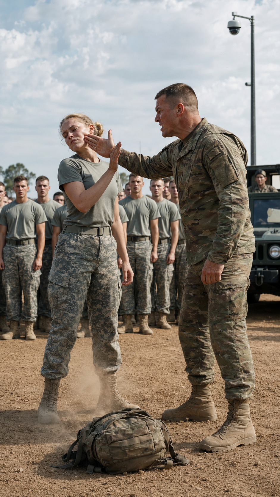 The Sergeant Slapped Her in Front of the Whole Formation—Then the Colonel Stepped Out From Behind the Truck