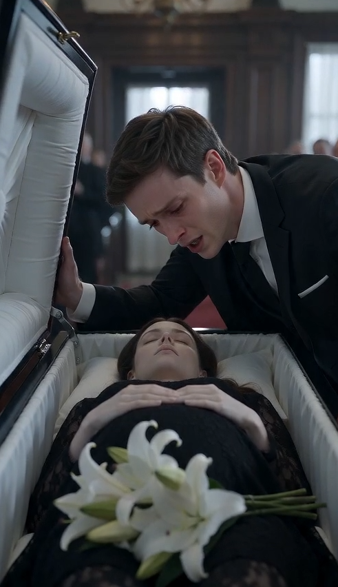 A young husband said goodbye to his pregnant wife’s coffin — until her belly moved in front of the funeral home.