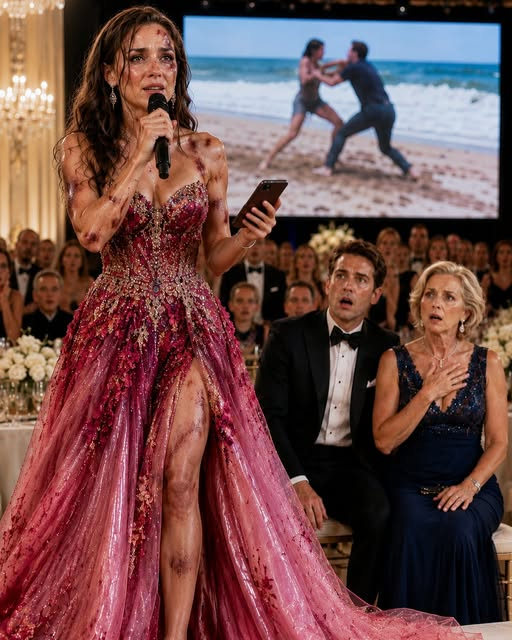 He Left His Bruised Wife to Die Before the Company Gala—Then She Connected Her Phone to His Giant Screen