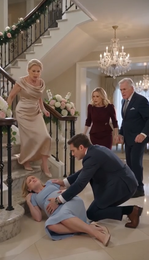 My Father-in-Law Shoved My Eight-Month-Pregnant Wife Down a Granite Staircase at Her Mother’s Birthday—Then He Saw the Security Camera