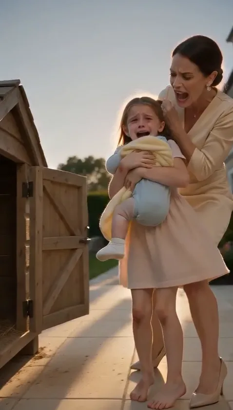 MY 6-YEAR-OLD DAUGHTER SCREAMED “DADDY!”—THEN I SAW HER STEPMOTHER DRAGGING HER OUT OF A DOGHOUSE WHILE SHE HELD MY CRYING BABY SON… BUT WHEN LILY POINTED AT THE SECURITY CAMERA AND SAID, “SHE DIDN’T DO IT ALONE,” MY WIFE TURNED GHOST-WHITE.