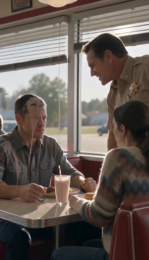 THE SHERIFF POURED A MILKSHAKE OVER MY HEAD AND MOCKED ME IN FRONT OF MY WIFE—HE DIDN’T KNOW ONE PHONE CALL WOULD EXPOSE A 12-YEAR SECRET