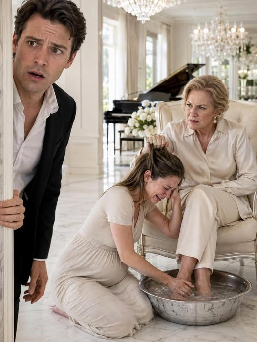 I Came Home and Found My Eight-Month-Pregnant Wife Scrubbing the Floor Under My Mother’s Foot—Then My Brother’s Video Exposed Everything