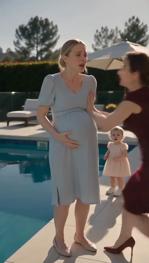 My Sister-in-Law Pushed Me Into the Pool at Nine Months Pregnant—Then Two Black SUVs Arrived and Her Face Went Pale