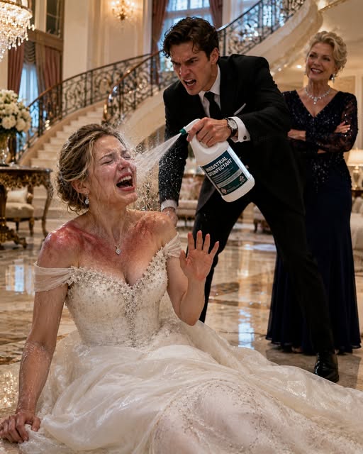 MY HUSBAND SPRAYED INDUSTRIAL DISINFECTANT INTO MY EYES ON OUR WEDDING NIGHT—THEN HE LOOKED AT THE DOOR AND TURNED WHITE