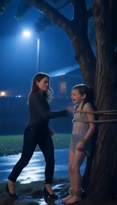 His Wife Tied His Daughter to a Tree in the Storm — Then the Neighbor’s Video Exposed What She Was Really After
