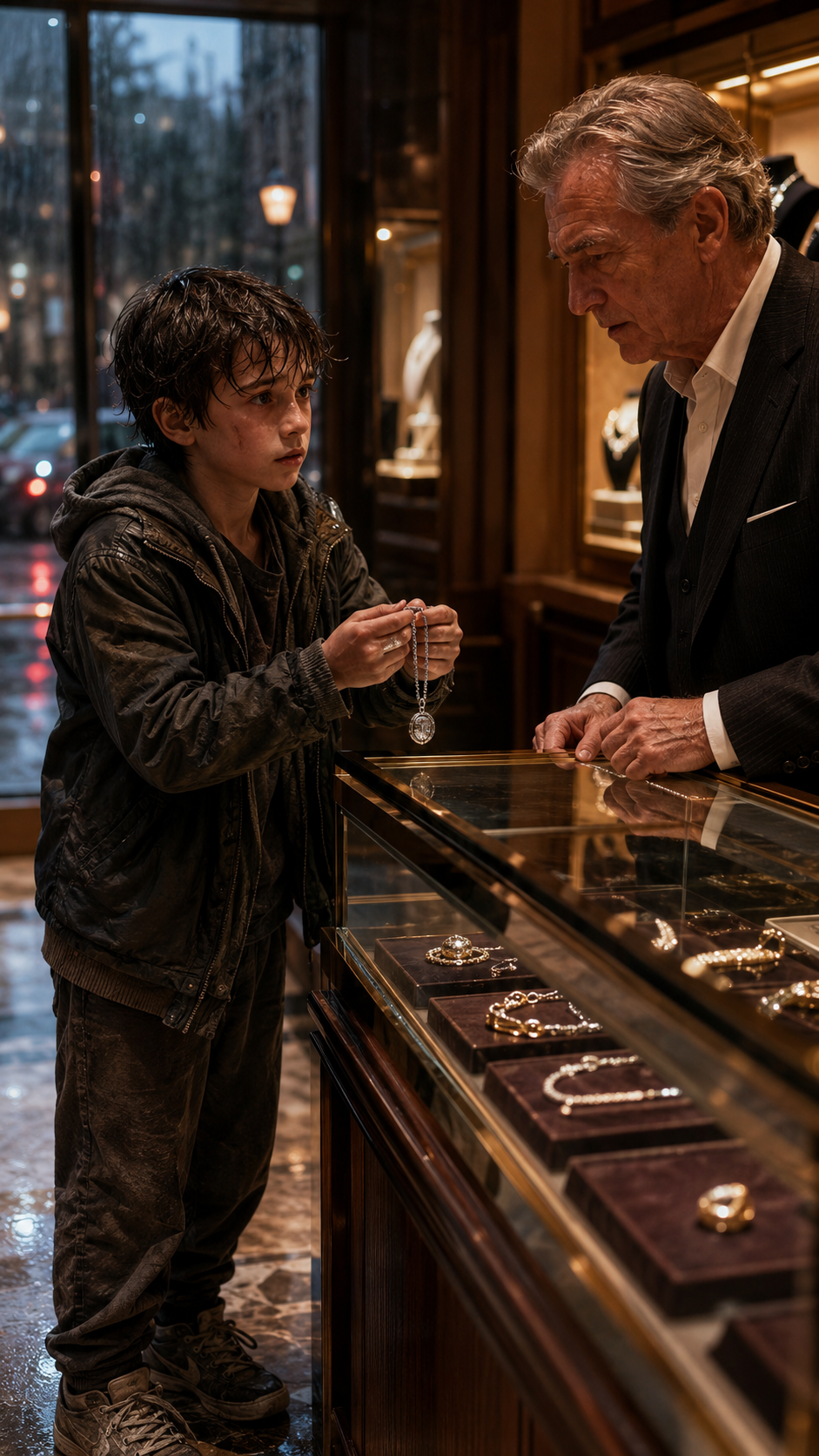 Poor Boy Tried to Sell His Mother’s Old Necklace… But the Jeweler Opened the Locket and Discovered His Missing Daughter’s Face