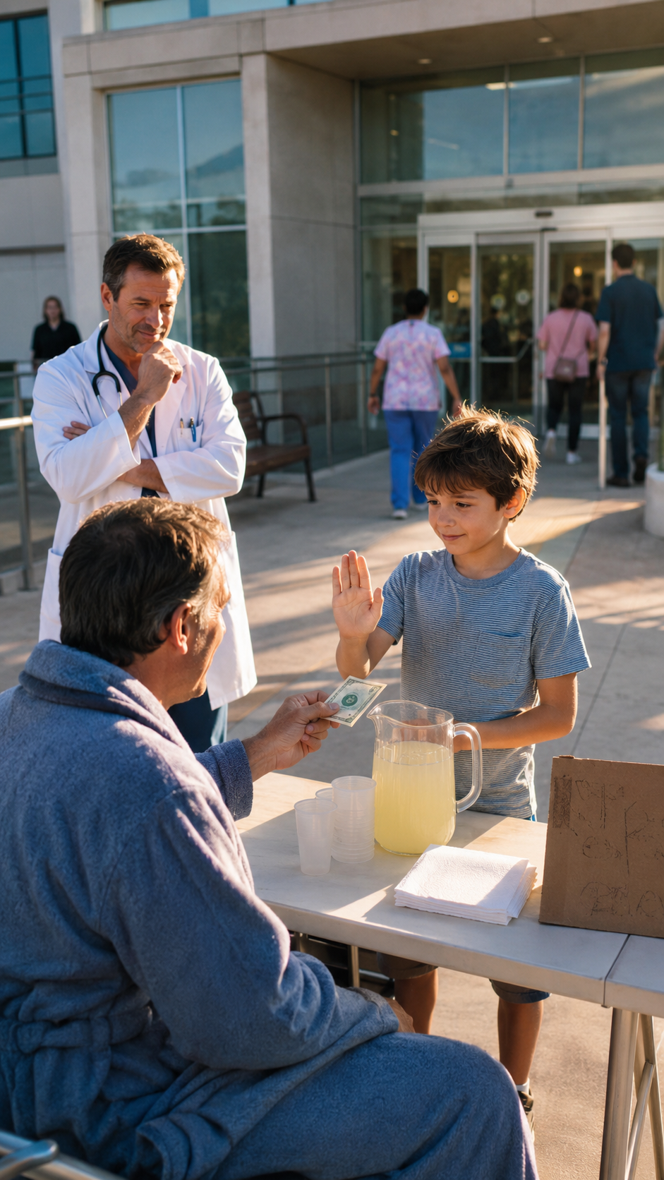 A Boy Gave Free Lemonade to Hospital Patients… Then the Doctor Realized He Was the Son of the Woman He Couldn’t Save