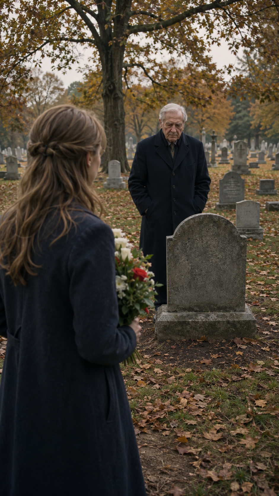 She Left White Flowers on a Stranger’s Grave… Then the Old Man Realized His Son’s Heart Was Still Beating in Her Chest