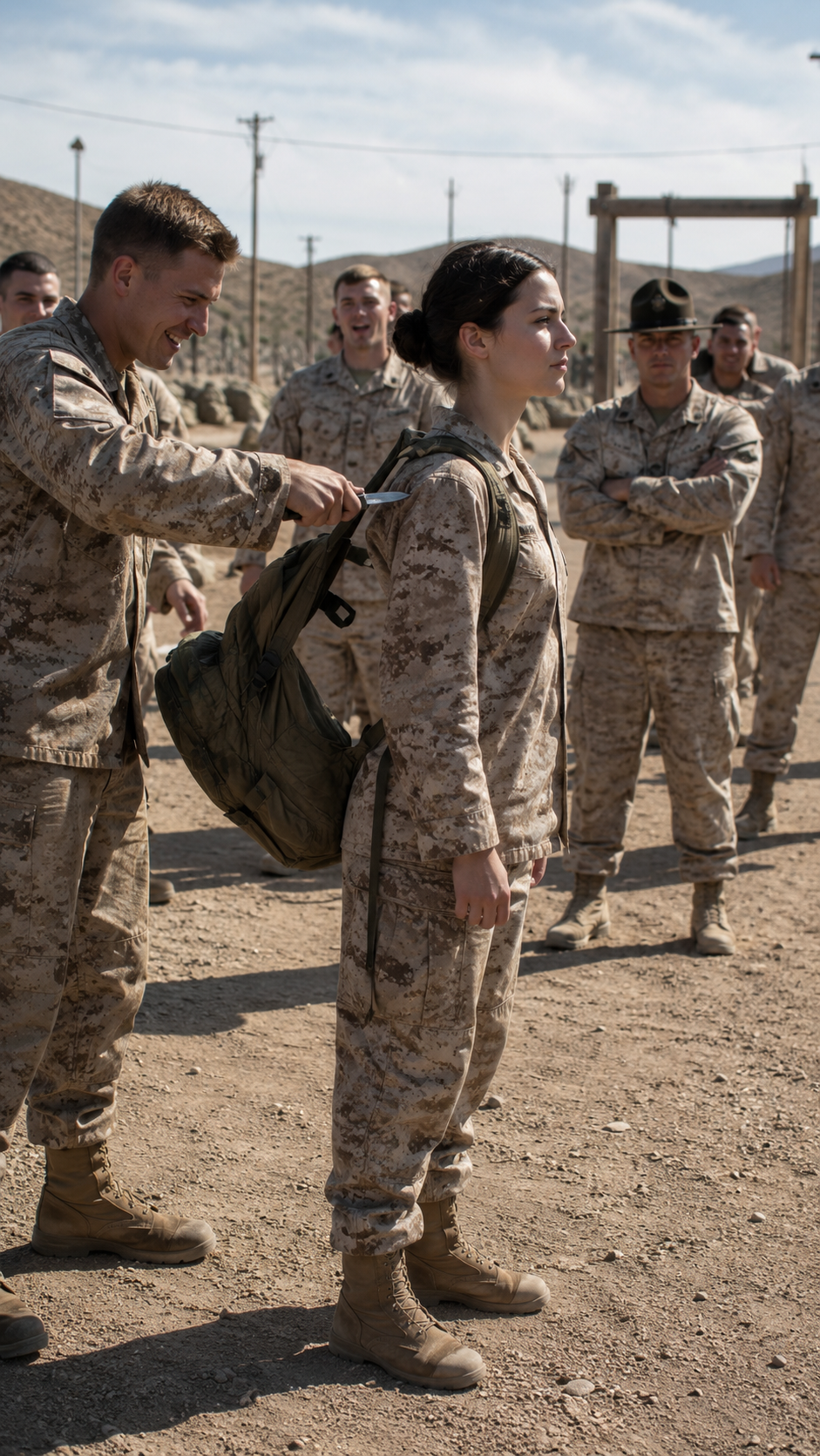 He Cut Her Backpack Strap Before the March… But She Repaired It in Three Seconds and Exposed the Real Test