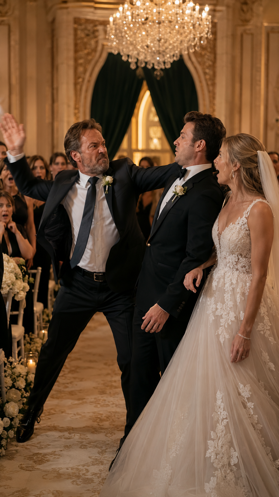 Man Stormed Into a Wedding and Accused the Groom of Abandoning His Pregnant Daughter… Then a Phone Call Exposed Who Really Made Her Disappear