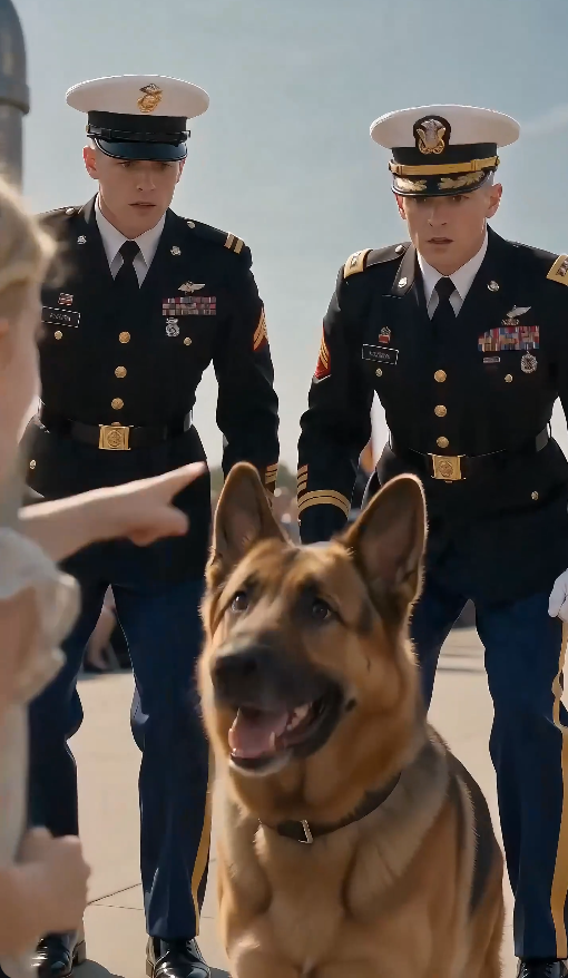 “The military dog broke formation during the ceremony… then led the soldiers to a crying little girl.”